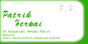 patrik herpai business card